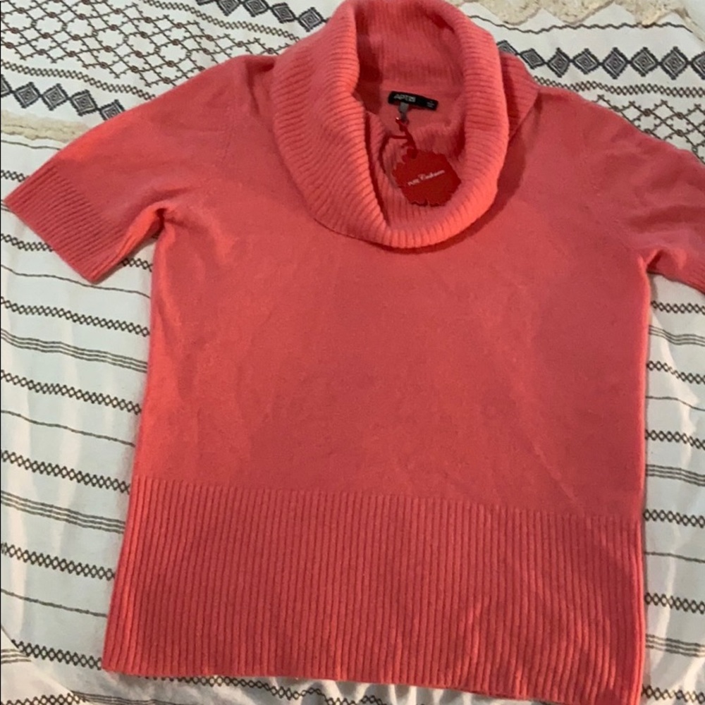 Apt 9 Large coral cashmere sweater NWT